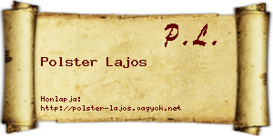 Polster Lajos névjegykártya
